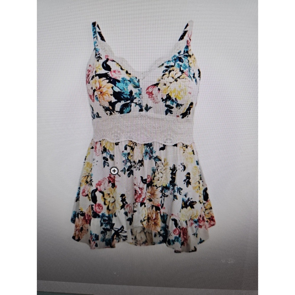 NWT Torrid Floral White Lace Sleeveless Eyelet Babydoll Adj. Straps Top Plus 5X